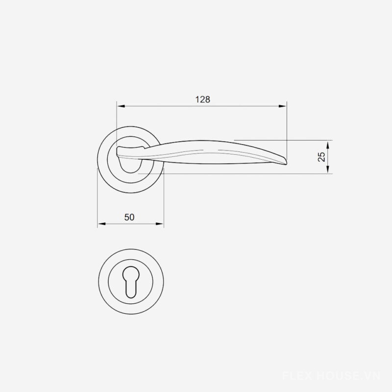 Tay nắm gạt cửa phòng Wind Hafele 901.79.706 3