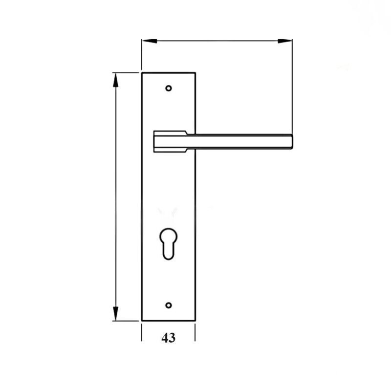 Tay nắm gạt đế dài Blade 72mm mở phải Hafele 901.79.063 2
