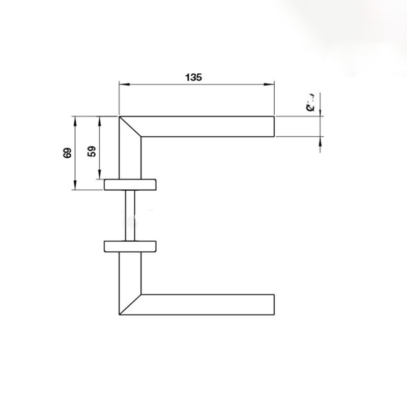 Tay nắm gạt đế dài Inox 304 72mm đen Hafele 903.99.821 2