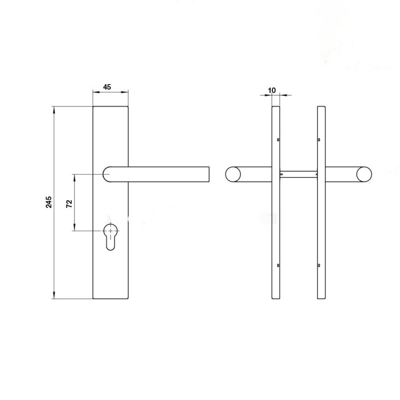 Tay nắm gạt đế dài Inox 304 72mm đen Hafele 903.99.821 3