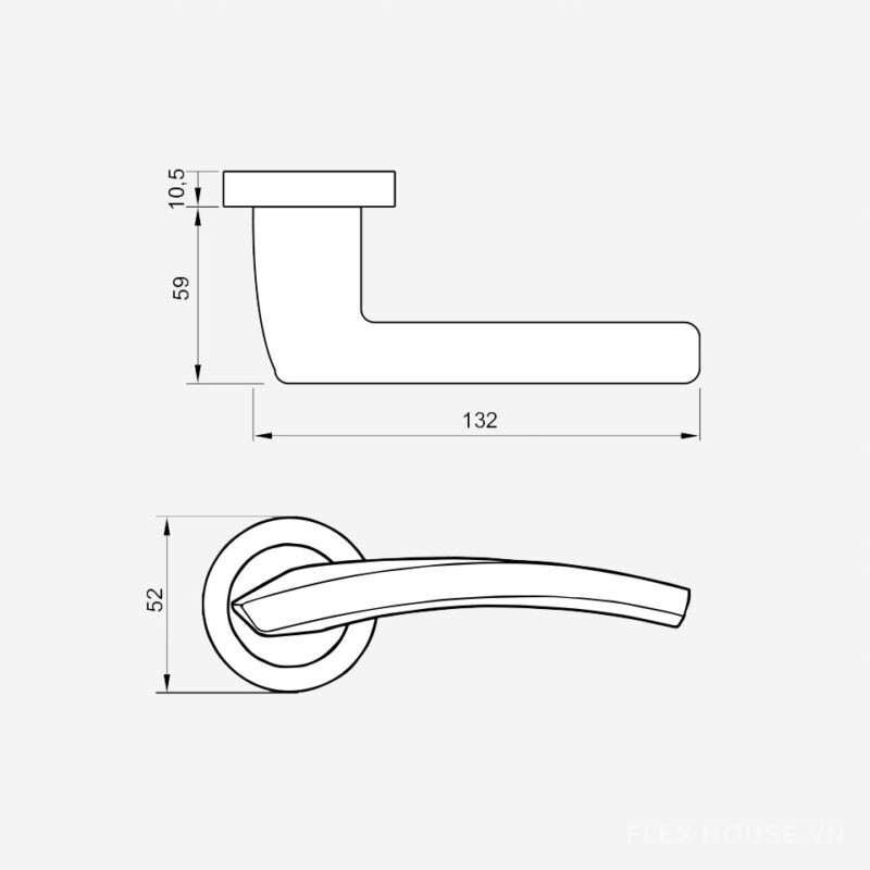 Tay nắm gạt phân thể Hafele cho cửa phòng dòng Dune 901.79.869 5