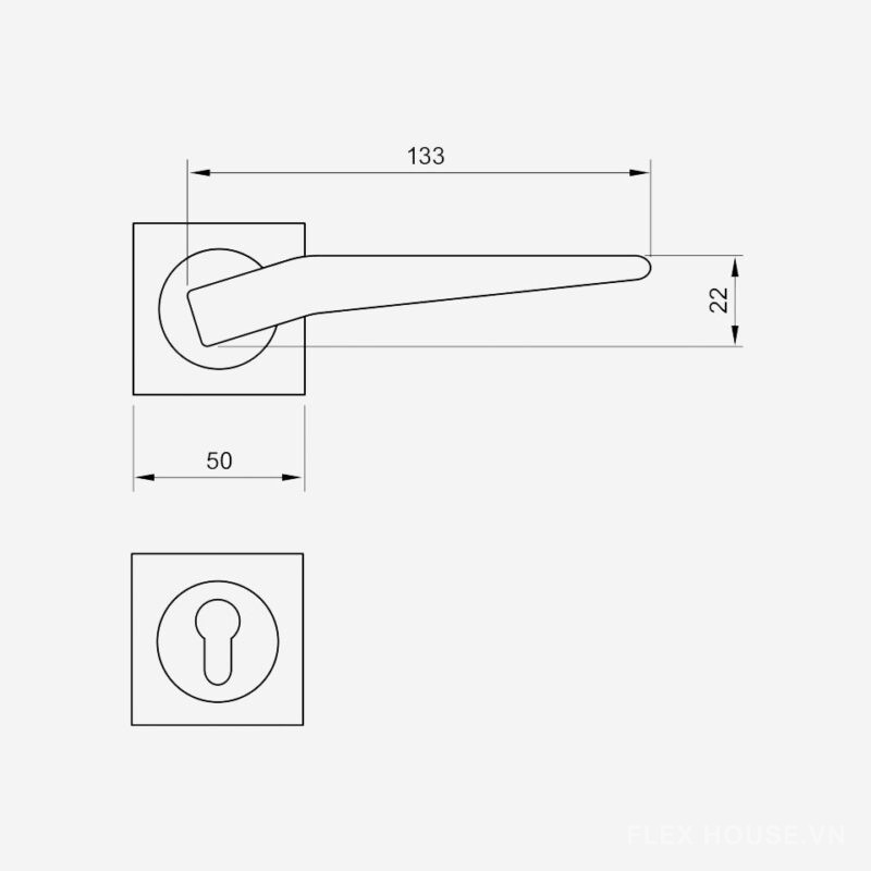 Tay nắm gạt phân thể Preso đồng bóng PVD Hafele 901.79.731 2
