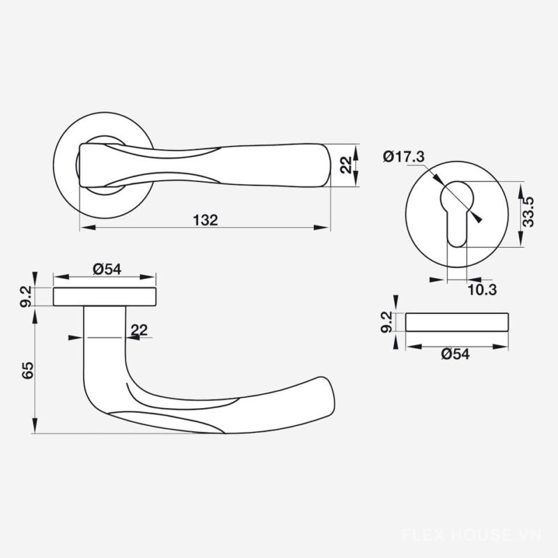Tay nắm phân thể Hafele Inox 304 có nắp che 903.99.573 1