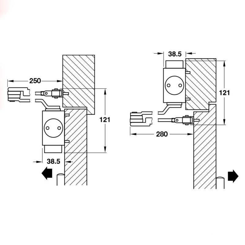 Thiết bị đóng cửa tự động 100Kg DCL51 Hafele 931.84.829 3