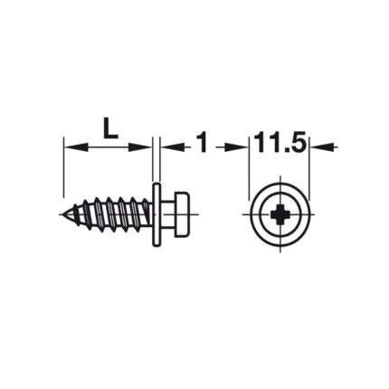 Vít kết nối dạng modular Hafele 262.47.978 (1)