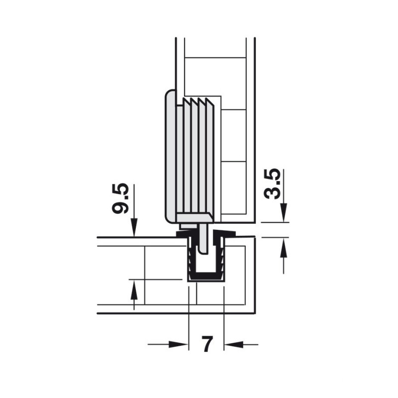 Bánh xe dẫn hướng F-line12 30B màu xám Hafele 402.21.200 5 Bánh xe dẫn hướng F-line12 30B màu xám Hafele 402.21.200