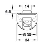 Bánh xe dẫn hướng F-line12 30B màu xám Hafele 402.21.200