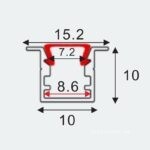 Máng đèn LED âm tủ khung nhôm dài 3m TS-035