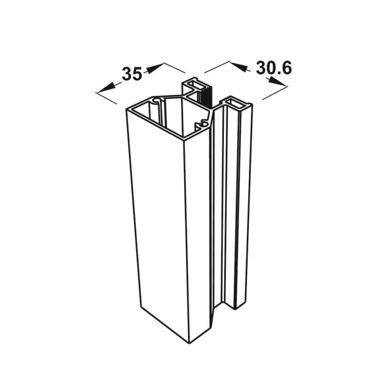 Khung bên cửa trượt dài 3m bằng nhôm Hafele 403.75.3