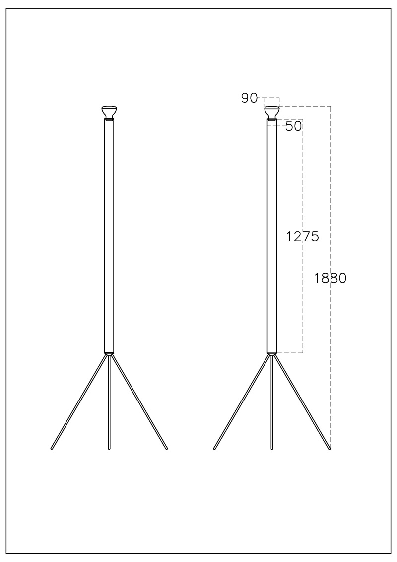 Kích thước Đèn sàn đứng điều chỉnh độ sáng vô cấp WJ327