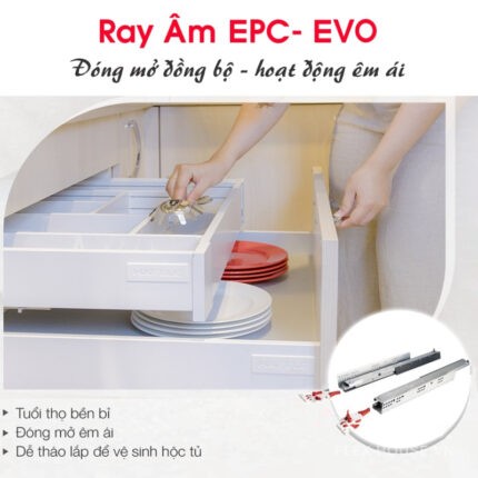Ray âm EPC EVO nhấn mở toàn phần Hafele 433.32.17