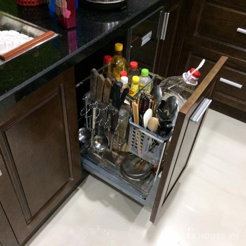 Kích thước kệ gia vị tủ bếp phù hợp mọi không gian