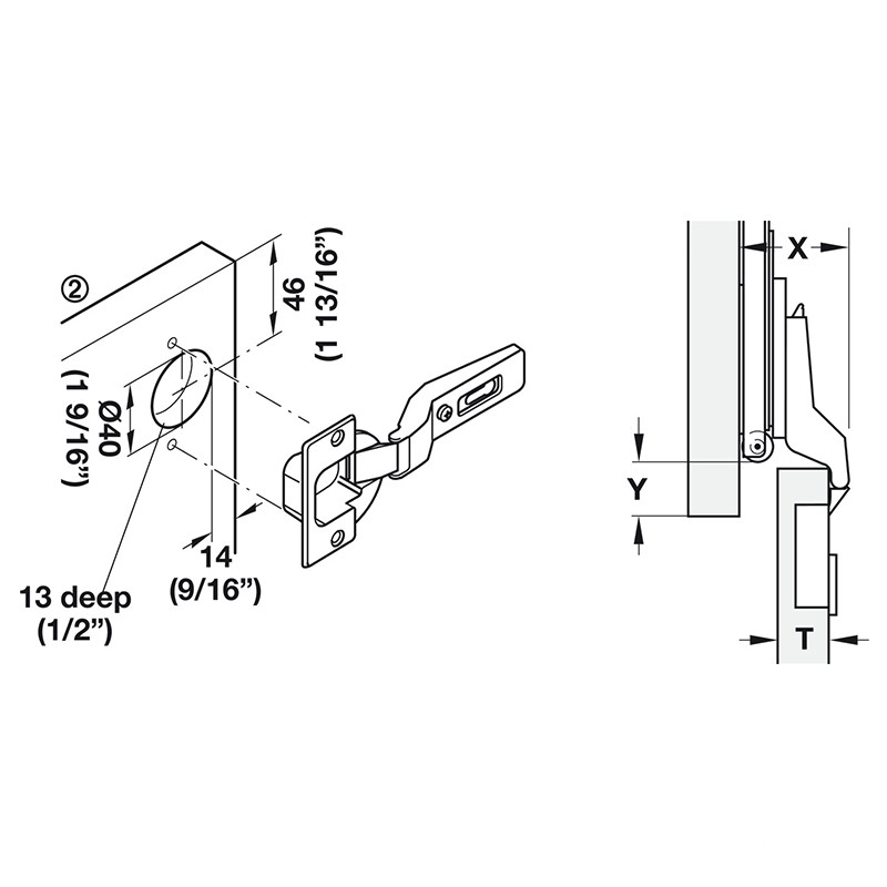 Bản lề lọt lòng dày cửa 19-32 mm Hafele 408.24.002 7