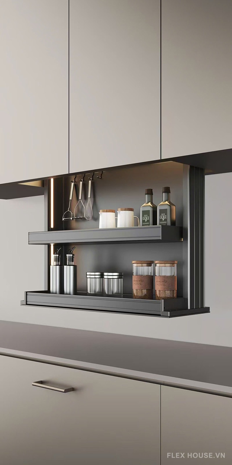 Giá bát đĩa gia vị nâng hạ điều khiển bằng giọng nói Taura CT20 9