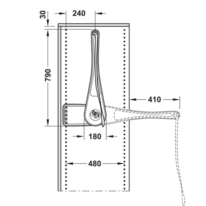 Giá treo quần áo nâng hạ tải trọng 12kg Hafele 805.21.500 2