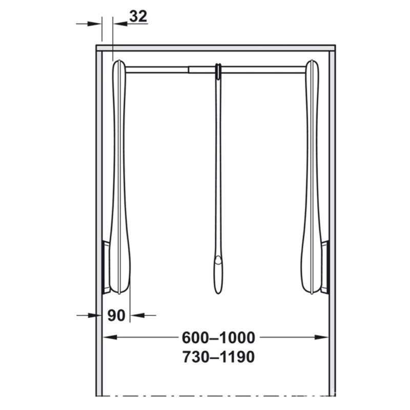 Giá treo quần áo nâng hạ tải trọng 12kg Hafele 805.21.500 1