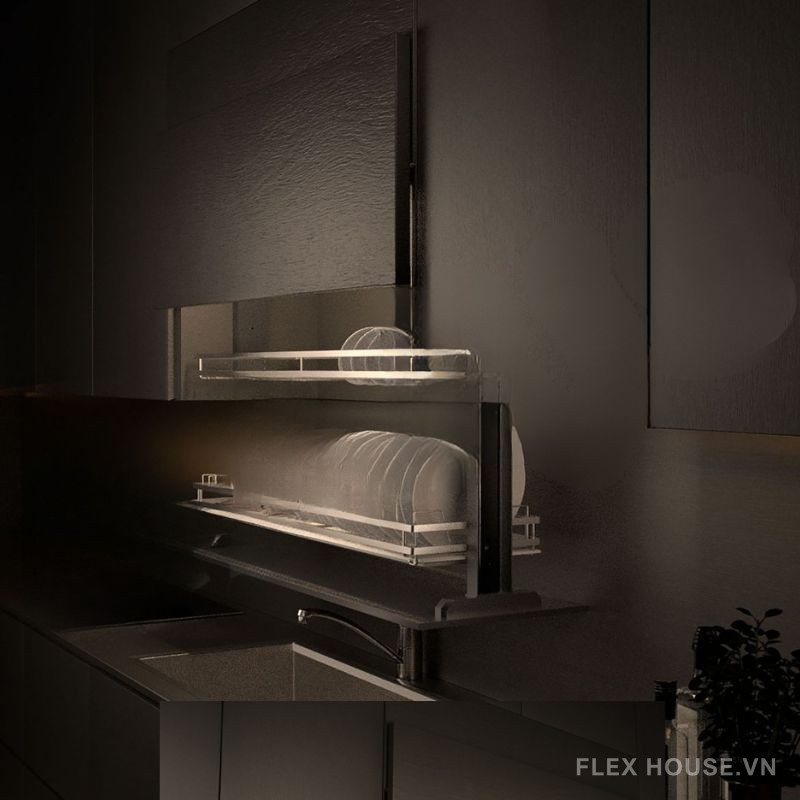 Giới thiệu sản phẩm Giá bát đĩa nâng hạ Garis GL06.9LP chính hãng