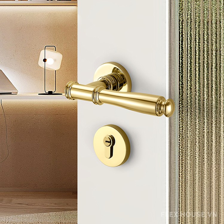 Khóa cửa phòng ngủ tay gạt hợp kim kiểu Âu XC-65 5