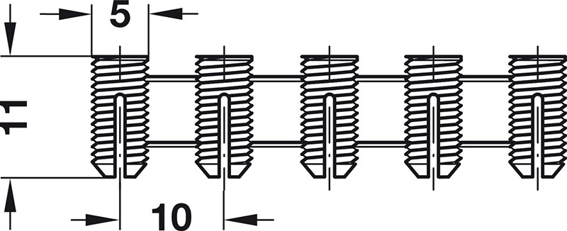 Tắc kê nhựa 5x11mm Hafele 042.98.060 6