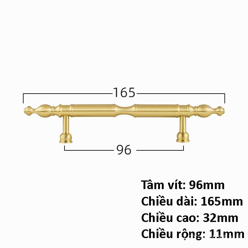 Tay nắm tủ đồng thau kiểu Pháp thanh lịch 6823 7