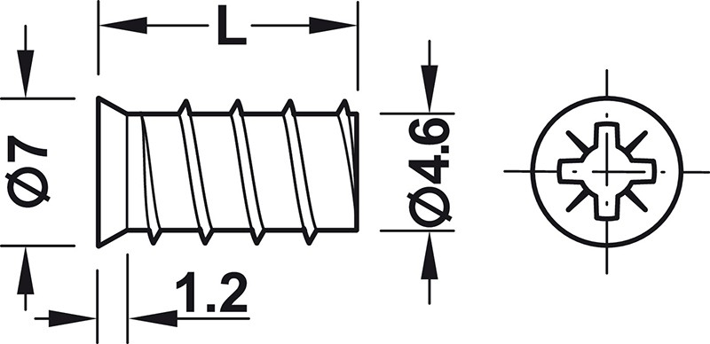 Vít Varianta 5/10.5mm Hafele 012.14.910 7