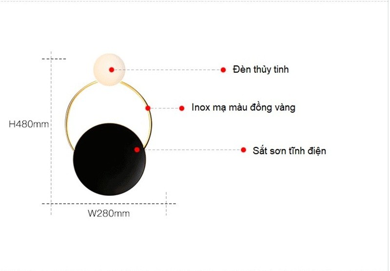 Đèn trang trí treo tường sáng tạo cao cấp SDDFDF35 - Ảnh minh họa 10
