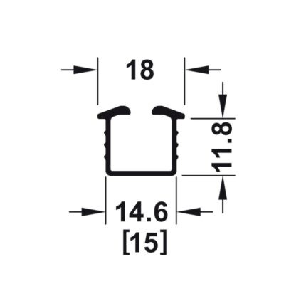 Ray trượt và ray dẫn hướng cửa lùa Hafele 401.30.6