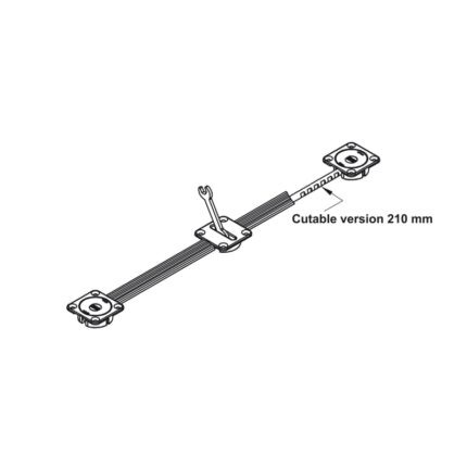 Thanh chống cong cánh tủ cửa lùa gỗ Hafele 406.99.625