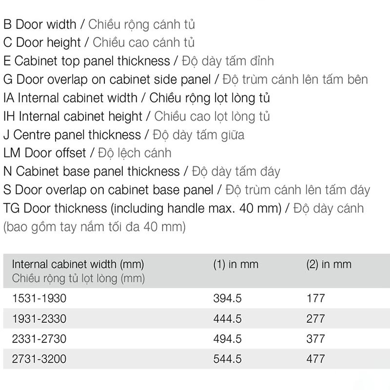 Phụ kiện cửa trượt bằng mặt M 50F FB Hafele 406.11.287 9