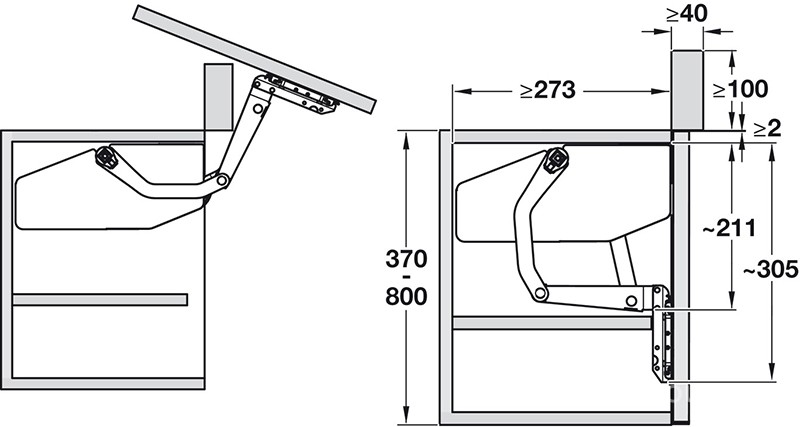 Phụ kiện tay nâng Free Swing S9SW Hafele 372.34.622 12