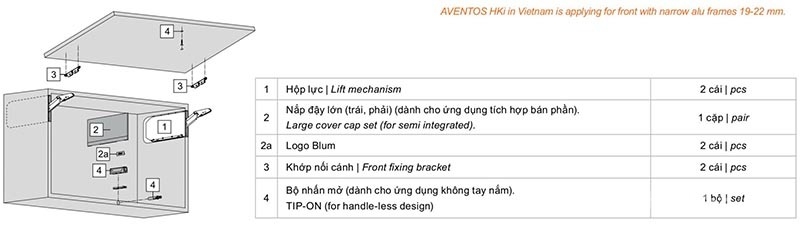 Tay nâng Blum AVENTOS HKi giảm chấn toàn phần 24K2500.A 8003523 13