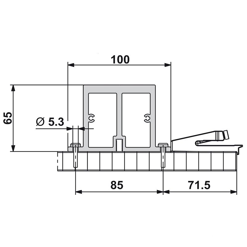 Thanh cường lực cho cửa lùa Folding Concepta Hafele 408.30.970 2 Thanh cường lực cho cửa lùa Folding Concepta Hafele 408.30.970 5