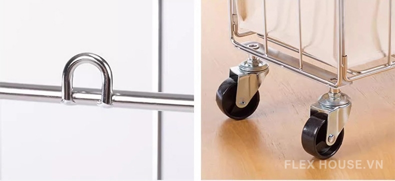 Xe đẩy đựng đồ giặt khung inox gấp gọn tiện lợi DUBE911 17