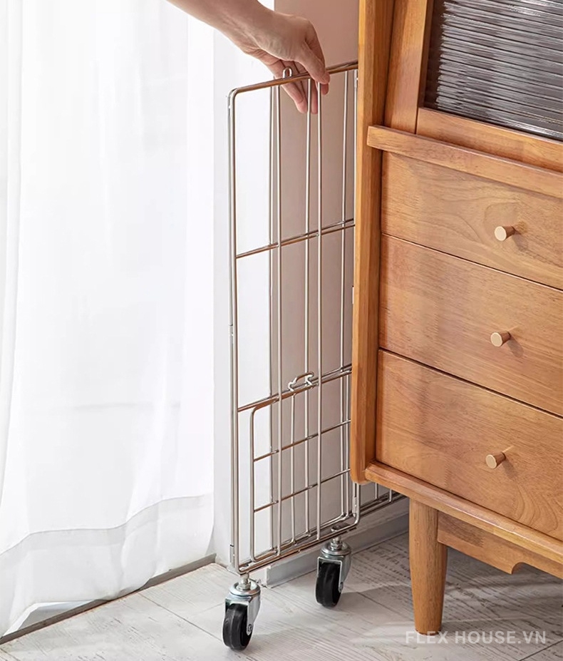 Xe đẩy đựng đồ giặt khung inox gấp gọn tiện lợi DUBE911 13