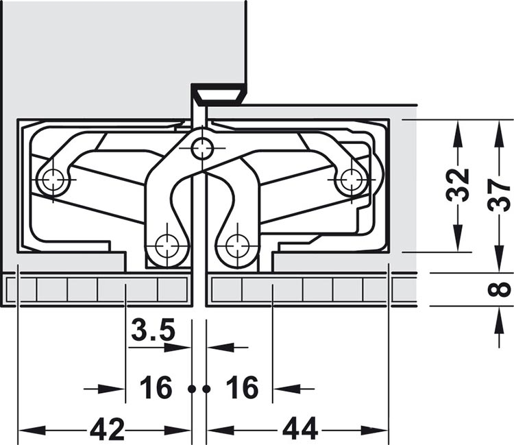 Bản lề âm cửa TE 540 3D A8 100kg màu đen Hafele 924.19.337 7
