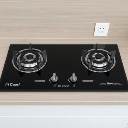 Bếp gas âm 2 vùng nấu mặt kính Capri CR-272KT