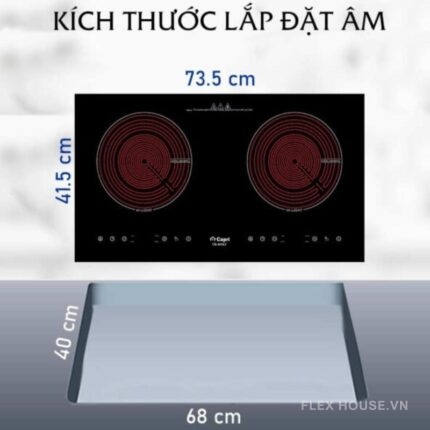 Bếp hồng ngoại âm 2 vùng nấu Capri CR-805KT
