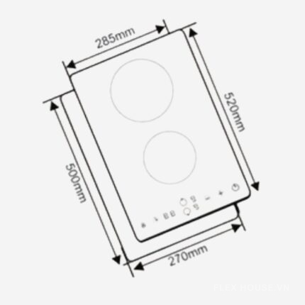 Bếp từ 2 vùng nấu Domino Capri CR-168KT