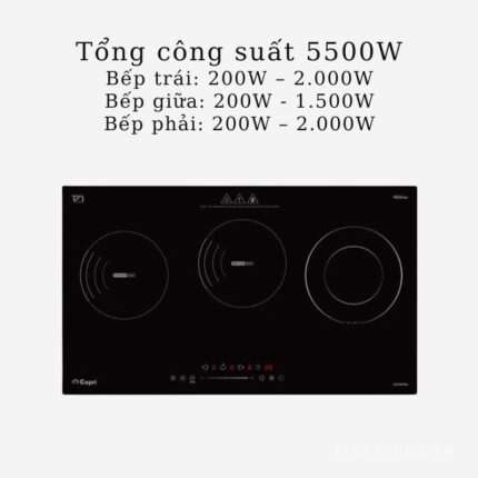 Bếp từ lắp âm 3 vùng nấu Capri CR-810 Plus