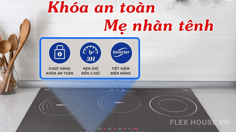 Bếp từ lắp âm 3 vùng nấu Capri CR-810 Plus