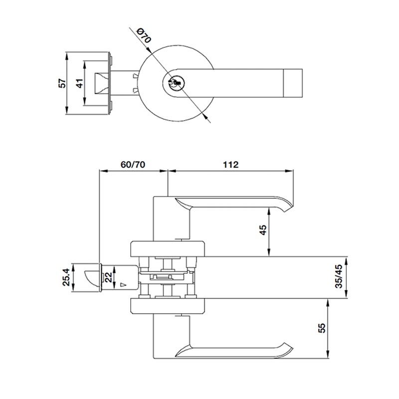 Bộ khóa tay gạt Toilet Hafele 499.63.971 4