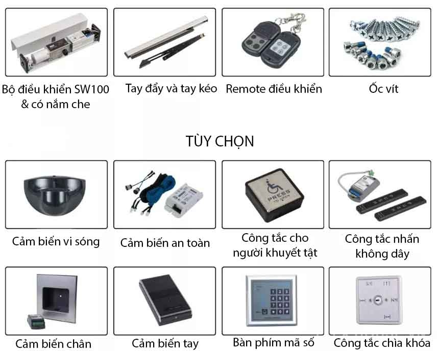 Bộ phụ kiện mở cửa xoay đa năng cho văn phòng SW100 6