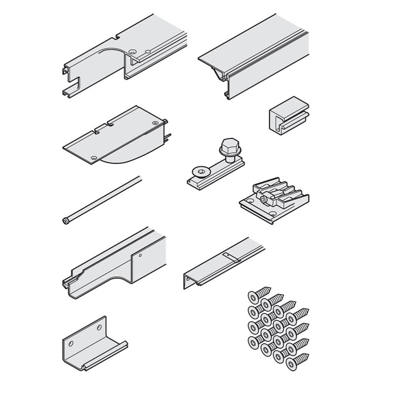 Bộ ray trượt 3 cánh lắp trái Hawa Folding Concepta III 408.32.017 1 Bộ ray trượt 3 cánh lắp trái Hawa Folding Concepta III 408.32.017 3