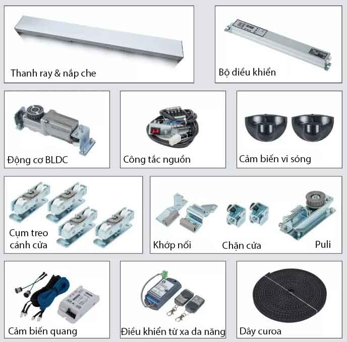 Bộ ray trượt cửa tự động tải trọng 155kg VZ-155 5
