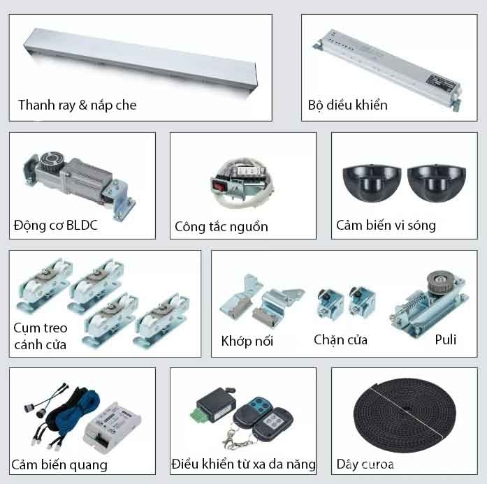 Bộ ray trượt cửa tự động tải trọng nhẹ VZ-125A 5