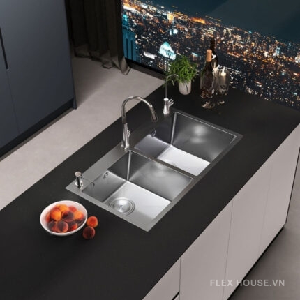 Chậu rửa bát 2 hố cân inox 304 Garis GS23.82