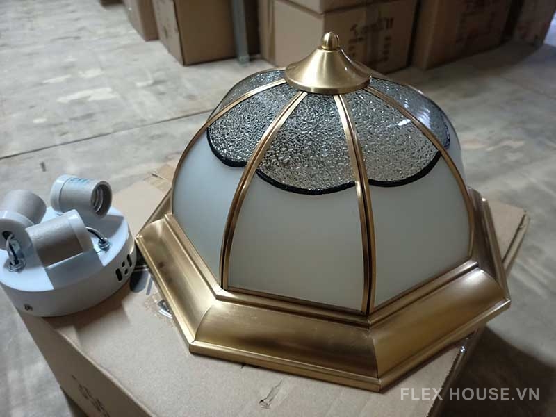 Đèn ốp trần đồng tròn phong cách châu Âu Retro OD04 9
