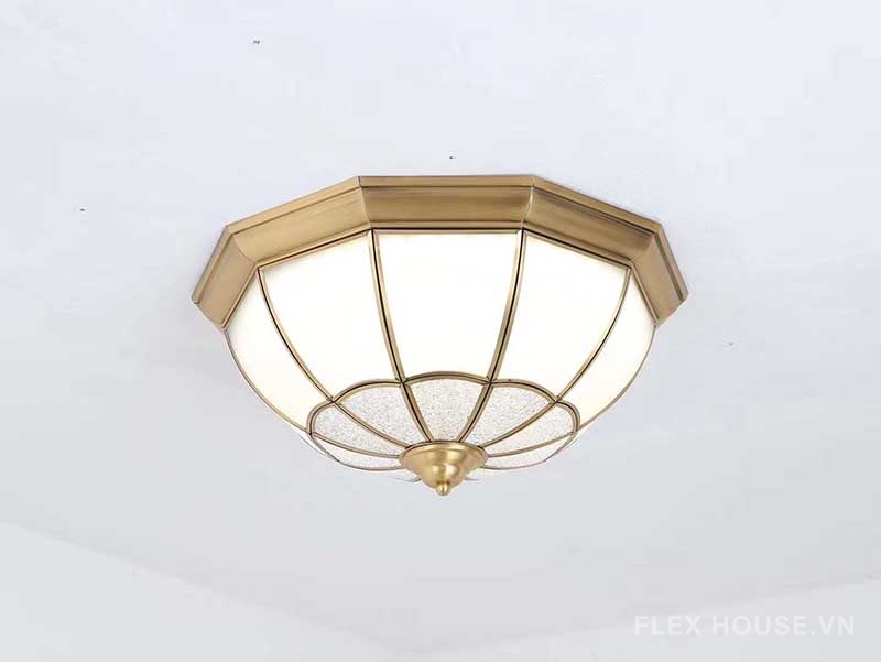 Đèn ốp trần đồng tròn phong cách châu Âu Retro OD04 7