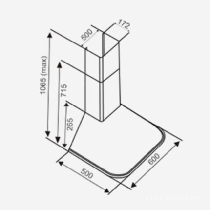 Máy hút khử mùi áp tường Capri CR-RH60A