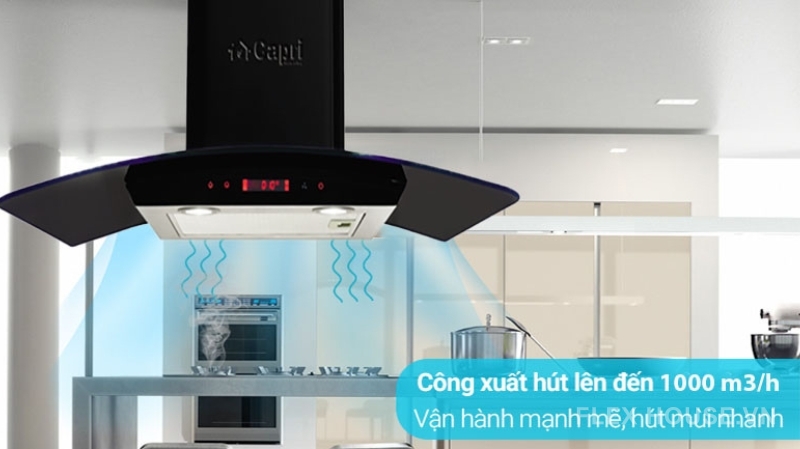 Máy hút khử mùi kính cong Capri CR-788H